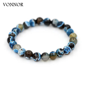 Natural Stone Beads Elastic Bracelet Friendship Gift