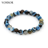 Natural Stone Beads Elastic Bracelet Friendship Gift