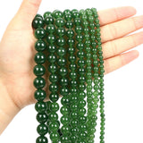 Taiwan Green Jade Charm Round Loose Beads for Jewelry Making 4-12mm
