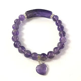 Tiger Eye Stone Bracelet Heart Shape Fitting Silver Women Men Jewelry