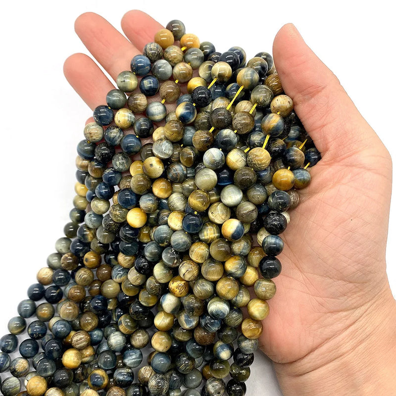 Tiger Eye Yellow 8mm Round Natural Stone Beads for DIY Jewelry