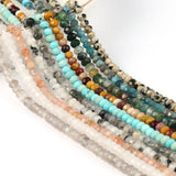 Tiny Turquoise Apatite Faceted Rondelle Spacer Waist Bead 15''
