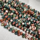 Natural Stone Beads Waterdrop Shape Faceted Crystal Loose Spacer Beads