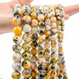 Yellow Persian Jade Round Loose Spacer Beads for Jewelry Making DIY 6-12mm