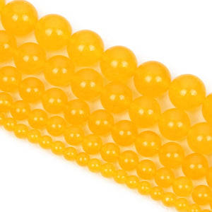 Yellow Chalcedony Round Beads for DIY Jewelry Making