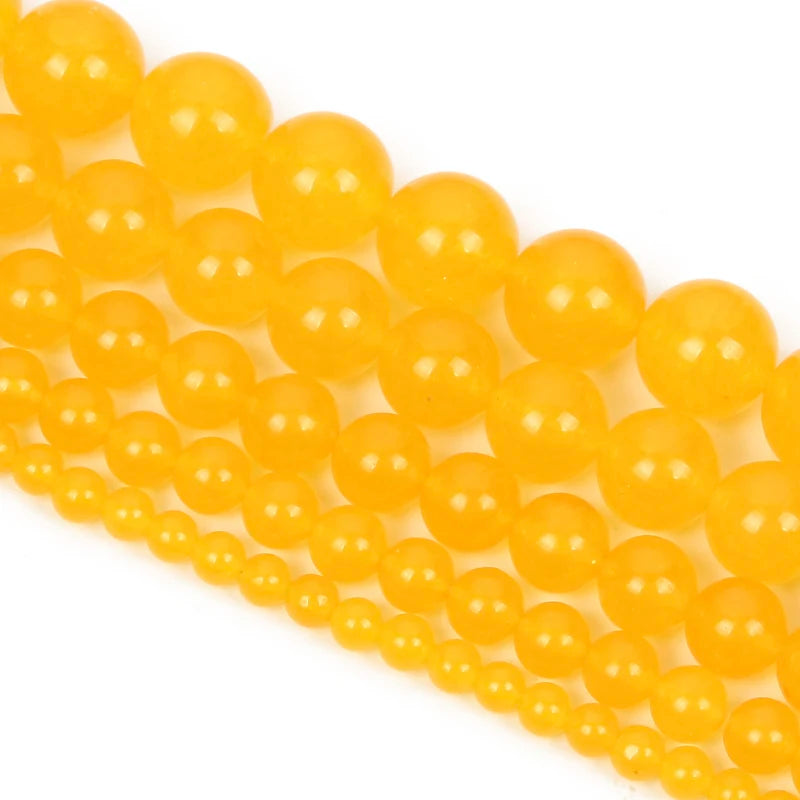 Yellow Chalcedony Round Beads for DIY Jewelry Making