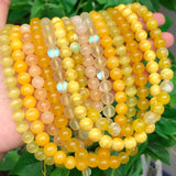 Yellow Jades Agates Hematite Round Loose Beads for Jewelry Making