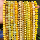 Yellow Jades Agates Hematite Round Loose Beads for Jewelry Making