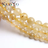 Yellow Rutilated Quartz Round Beads 15strand 6/8/10mm DIY Jewelry Making
