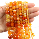 Yellow Striped Agate Natural Stone Beads 4-12 MM