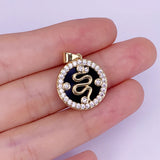 Agate Pendant Charms Brass Plated CZ 17x19mm Necklace DIY