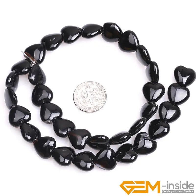 Natural Stone Agates Heart Bead 15 inch Strand DIY Jewelry Making 12-18mm