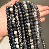Natural Stone Agates Hematite Cat Eye Labradorite Jaspers Loose Beads