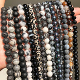 Natural Stone Agates Hematite Cat Eye Labradorite Jaspers Loose Beads