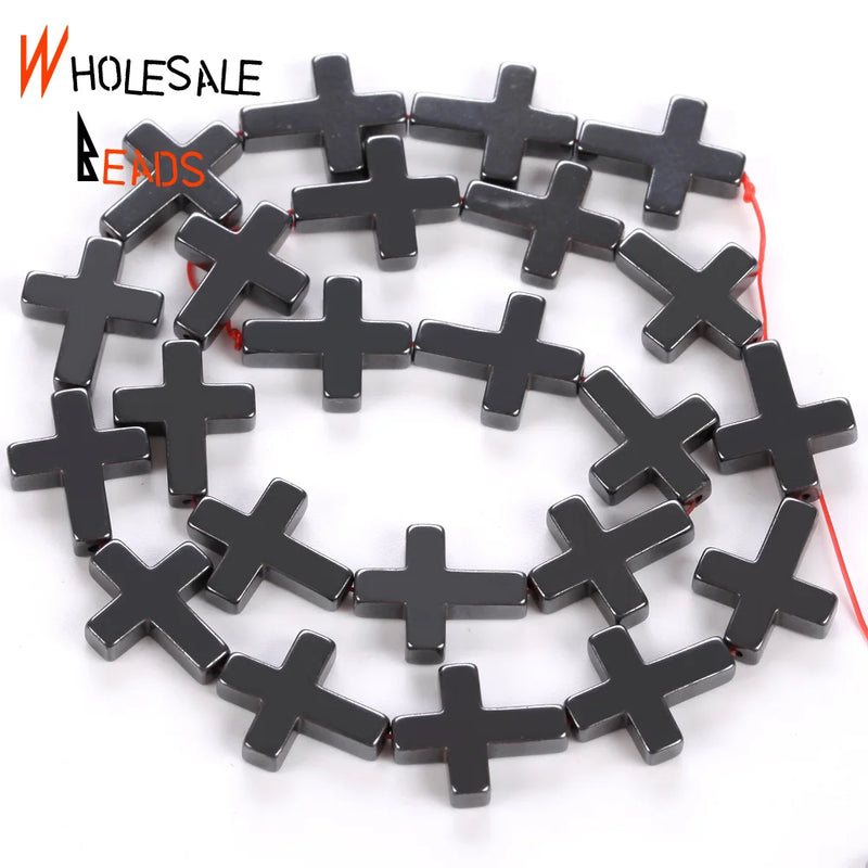 Cross Hematite Beads for Jewelry Making 6x8mm/8x10mm/10x14mm/14x17mm