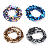 Natural Stone Black/Gold/Blue Hematite Beads 15in 6/8/10MM for Bracelet Making