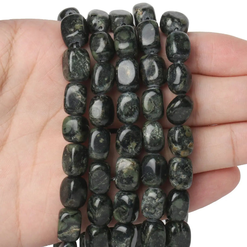 Green Polar Jades Square Beads 8x12MM for DIY Jewelry Making