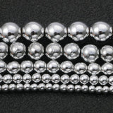 Hematite Beads 2-12mm Silver Plated Round Loose Beads for Jewellery Making