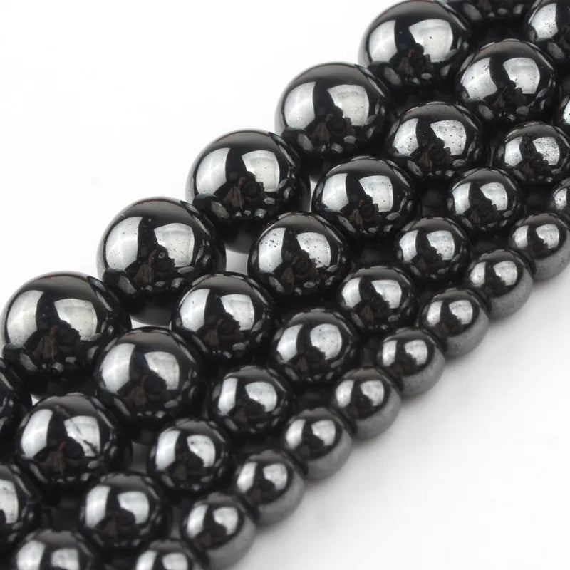 Hematite Beads 2-12mm Silver Plated Round Loose Beads for Jewellery Making