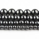 Hematite Beads 2-12mm Silver Plated Round Loose Beads for Jewellery Making