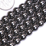 Natural Stone Hematite Round Beads 15 Inch Strand 6mm 8mm 10mm 12mm