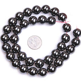 Natural Stone Hematite Round Beads 15 Inch Strand 6mm 8mm 10mm 12mm