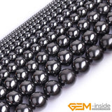 Natural Stone Hematite Round Beads 15 Inch Strand 6mm 8mm 10mm 12mm