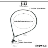 Hematite Circle Pendant Necklace 18" Fashion Women Choker Chain Jewelry