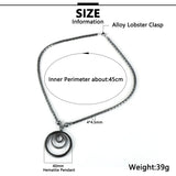 Hematite Circle Pendant Necklace 18" Fashion Women Choker Chain Jewelry