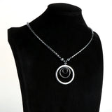 Hematite Circle Pendant Necklace 18" Fashion Women Choker Chain Jewelry