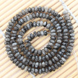 Black Labradorite Faceted Rondelle Beads 15inch