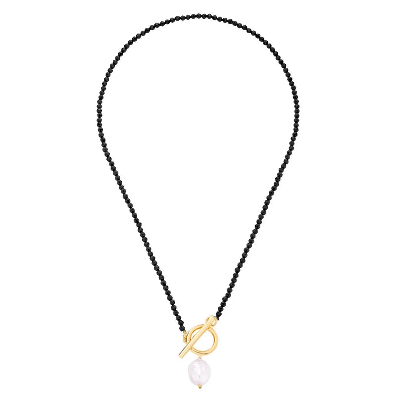 Natural Stone Quartz Crystal Beaded Necklace Faceted Spinel Choker Chain