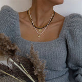 Natural Stone Quartz Crystal Beaded Necklace Faceted Spinel Choker Chain