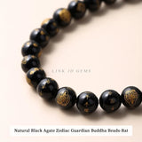 Natural Stone Red Agate Chinese Zodiac Guardian Buddha Beads