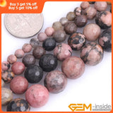 Rhodonite Frosted Round Faceted Beads 15 inch Strand DIY Loose Beads 6mm 8mm