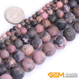 Rhodonite Frosted Round Faceted Beads 15 inch Strand DIY Loose Beads 6mm 8mm