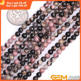 Rhodonite Round Beads 15 inch Strand 6 8 10 mm