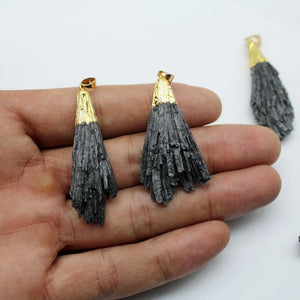 Tourmaline Pendant Irregular Shape for Diy Necklace Earrings