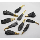 Tourmaline Pendant Irregular Shape for Diy Necklace Earrings