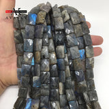 Labradorite Beads Faceted Rectangle Loose 8x12mm