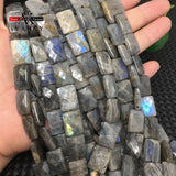 Labradorite Beads Faceted Rectangle Loose 8x12mm