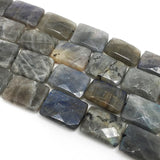 Labradorite Beads Faceted Rectangle Loose 8x12mm