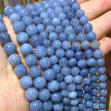 Angelite Stone Beads Round Spacer 6-10MM 15''