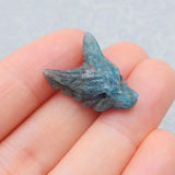 Apatite Crystal Wolf Head Pendant Bead 22x16x8mm 3g