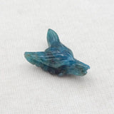 Apatite Crystal Animal Wolf Head Pendant Bead DIY Jewelry 22x14x8mm