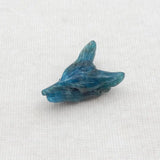 Apatite Crystal Animal Wolf Head Pendant Bead DIY Jewelry 22x14x8mm
