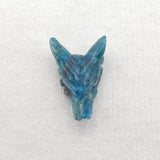Apatite Crystal Animal Wolf Head Pendant Bead DIY Jewelry 22x14x8mm