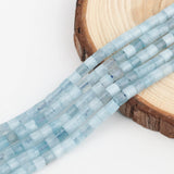Natural Stone Aquamarines Beads Cylinder Shape for Jewelry DIY