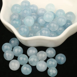 Aquamarines Round Loose DIY Beads for Jewelry Making Christmas Gift