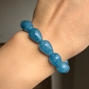 Chalcedony Jades Beads Water Drop Shape Spacer Beads for Jewelry Making